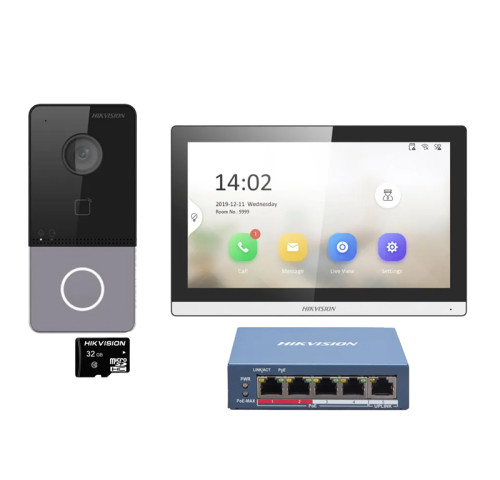 DS-KIS607-S Sada IP videotelefonu: 1x dveřní jednotka DS-KV6113-PE1(C), 1x vnitřní…