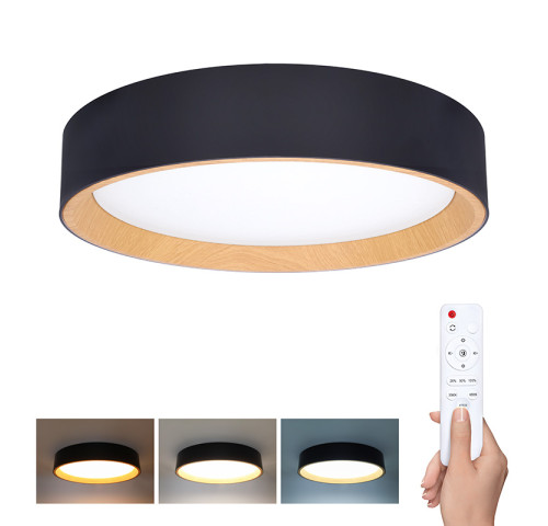 Solight LED osvětlení s dálkovým ovladačem Larios Black, 48W, 3360lm, 39cm, změna chromatičnosti, stmívatelné Solight LED osvětlení s dálkovým ovladačem Larios Black, 48W, 3360lm, 39cm, změna chromatičnosti, stmívatelné