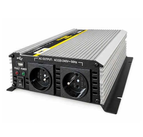 Měnič napětí Carspa CAR1.6K-24 - NOVÉ, POŠKOZENÉ, 24V na 230V, 1600W, USB, modifikovaná sinus Měnič napětí Carspa CAR1.6K-24 - NOVÉ, POŠKOZENÉ, 24V na 230V, 1600W, USB, modifikovaná sinus