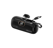 Powerbanka Forever MTB-100 5000mAh, 22,5W, s konektorem USB-C a kabelem USB-C černá