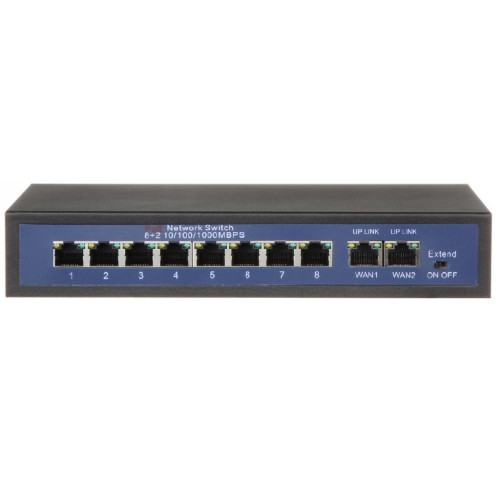 Aipa AI-PS-HT812 Osmiportový 10/100 Mbps PoE switch s 2x gigabitovým uplinkem