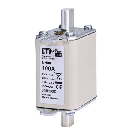 ETI nožová pojistka DC M00 gBat 100A 80V DC ETI nožová pojistka DC M00 gBat 100A 80V DC