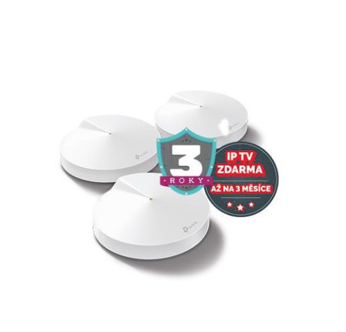 WiFi router TP-Link Deco M9 Plus(3-pack) AC2200 , 2x GLAN, 1x USB/ 400Mbps 2,4GHz/ 1734Mbps 5GHz, BT, ZigBee + dárek IP WiFi router TP-Link Deco M9 Plus(3-pack) AC2200 , 2x GLAN, 1x USB/ 400Mbps 2,4GHz/ 1734Mbps 5GHz, BT, ZigBee + dárek IP