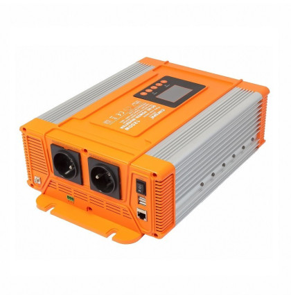 Měnič napětí Carspa PX1200-12 - POŠKOZENÁ KRABICE, 12V/230V+USB 1200W čistá sinusovka