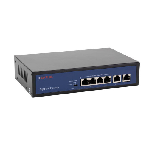 CP PLUS CP-DNW-GPU4G2-48-V3 Čtyřportový 10/100/1000 Mbps PoE switch s 2x 1000 Mbps uplinkem CP PLUS CP-DNW-GPU4G2-48-V3 Čtyřportový 10/100/1000 Mbps PoE switch s 2x 1000 Mbps uplinkem