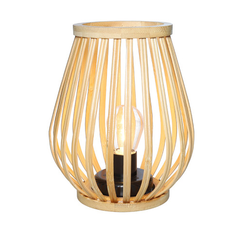 Solight bambusová lucerna s LED žárovkou, teplá bílá, 2x AA, 20cm