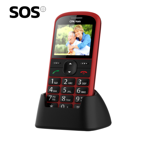 Telefon CPA Halo 21 Senior červený s nabíjecím stojánkem Telefon CPA Halo 21 Senior červený s nabíjecím stojánkem