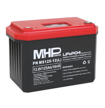 MHPower MS125-12(L) Lithium baterie LiFePO4 12V/125Ah, Terminál LC4 - M8