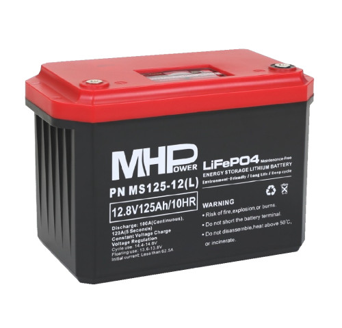 MHPower MS125-12(L) Lithium baterie LiFePO4 12V/125Ah, Terminál LC4 - M8