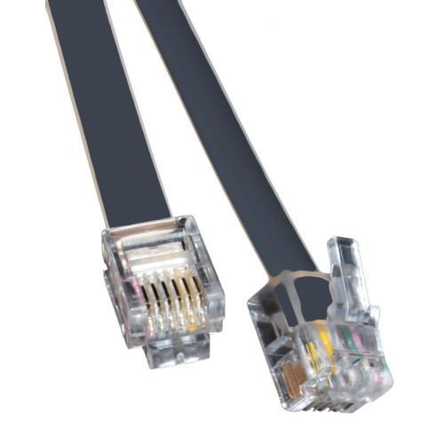 Patch kabel telefonní 6C černý  RJ12 6/6 - RJ12 6/6 - 5M