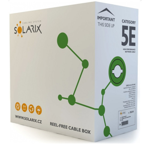 Solarix Instalační kabel CAT5E UTP PVC drát 305m/box SXKD-5E-UTP-PVC
