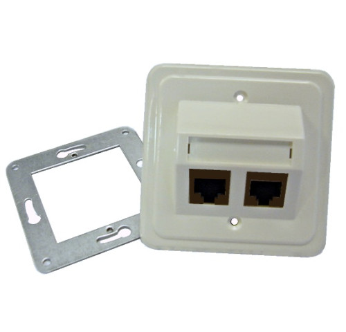 Zásuvka 2xRJ45 UTP CAT 5e pod omítku