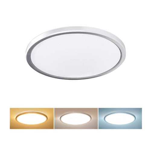 Solight LED osvětlení Acate s ochranou proti vlhkosti, IP54, 24W, 2160lm, 3CCT, 30cm, stříbrná