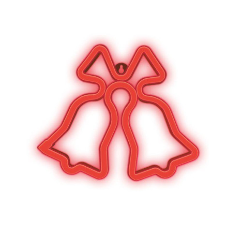 Dekorativní LED neon Vánoční zvonky červené