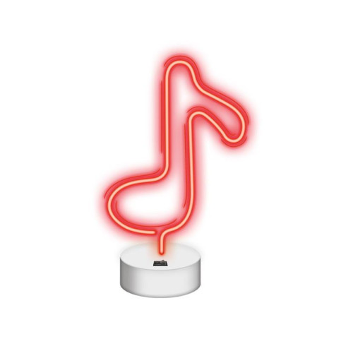 Dekorativní LED neon na stojanu Nota červená