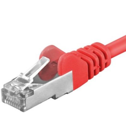 Premiumcord Patch kabel CAT6a S-FTP, RJ45-RJ45, AWG 26/7 1m červená