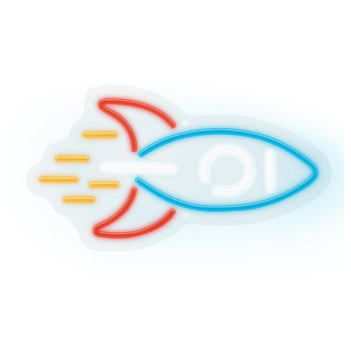 Dekorativní LED neon Raketa multicolor