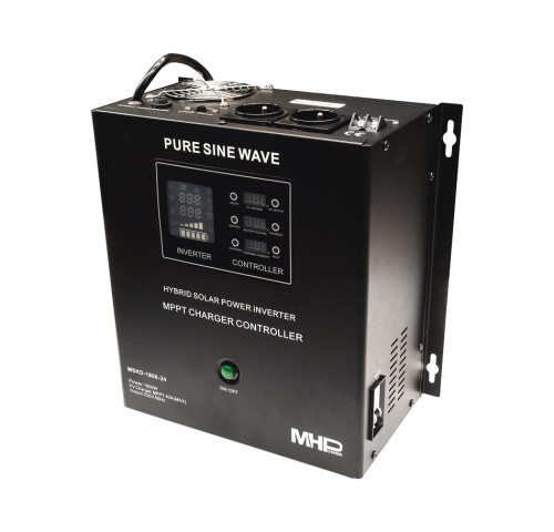 Záložní zdroj MHPower MSKD-1800-24, UPS, 1800W, čistý sinus, 24V, solární regulátor MPPT