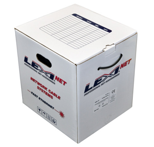 LEXI-Net instalační kabel FTP CAT 5e 24AWG venkovní dvouplášť PVC+PE 305m samoodvíjecí box černý LEXI-Net instalační kabel FTP CAT 5e 24AWG venkovní dvouplášť PVC+PE 305m samoodvíjecí box černý