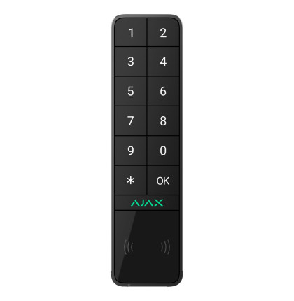 KeyPad Outdoor Jeweller, bezdrátová klávesnice s mechanickými tlačítky, DESFire, Bluetooth, černá