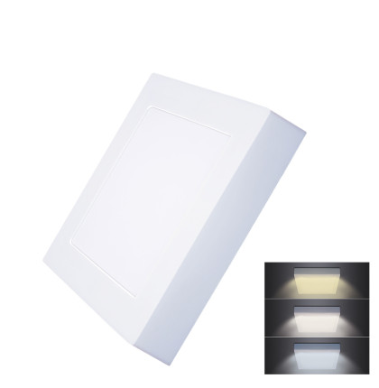 Solight LED mini panel CCT, přisazený, 12W, 900lm, 3000K, 4000K, 6000K, čtvercový