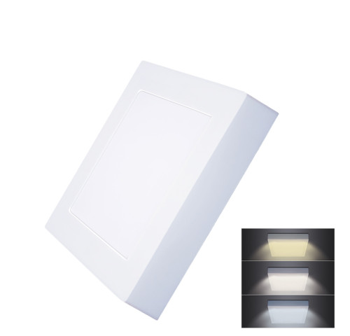 Solight LED mini panel CCT, přisazený, 12W, 900lm, 3000K, 4000K, 6000K, čtvercový