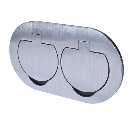 Solight vestavná podlahová dvojzásuvka, IP55, kulaté víčko Solight vestavná podlahová dvojzásuvka, IP55, kulaté víčko