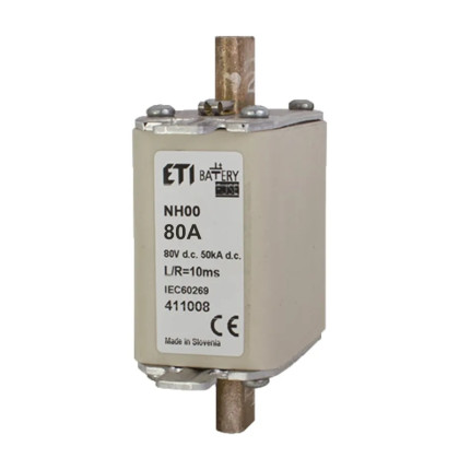 ETI nožová pojistka DC M00 gBat 80A 80V DC ETI nožová pojistka DC M00 gBat 80A 80V DC