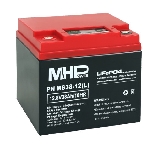 MHPower MS38-12(L) Lithium baterie LiFePO4 12V/38Ah, Terminál LC1 - M6