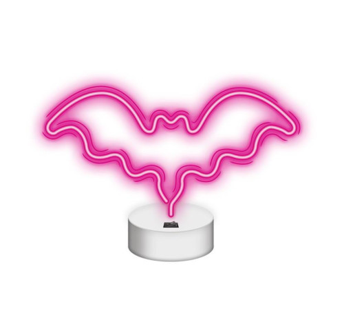 Dekorativní LED neon na stojanu Netopýr růžový