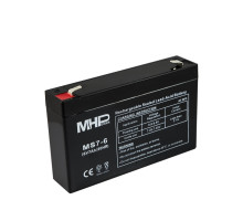 MHPower MS7-6 olověný akumulátor AGM 6V/7Ah, Faston F2 - 6,3mm