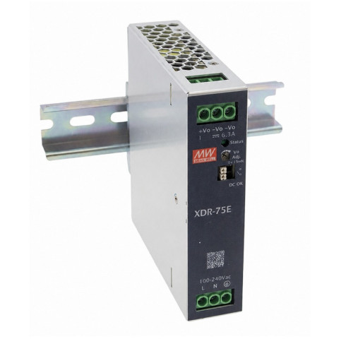 MEAN WELL XDR-75E-24 Průmyslový napájecí zdroj na DIN lištu 75W 24V MEAN WELL XDR-75E-24 Průmyslový napájecí zdroj na DIN lištu 75W 24V