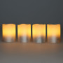 Solight sada LED svíček s časovačem, 4x svíčka, 6,5cm, stříbrná barva, 4xCR2032 součástí