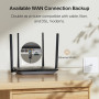 Modem TP-Link Mercusys MB115-4G LTE s WiFi routerem, 3x LAN, 1x WAN, 1x slot SIM, 2,4