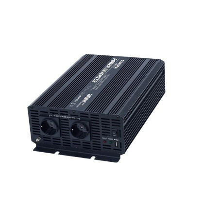 Měnič napětí Carspa CAR2KUR-24 - Z VÝSTAVY, 24V/230V+USB 2000W, modifikovaná sinus