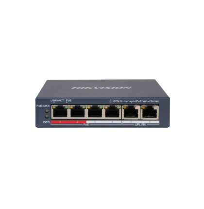 DS-3E0106P-E/M(B) 4x POE | 30 W | 4x 100 Mb/s + 2x 100 Mb/s uplink | celkový výkon 45 W |…