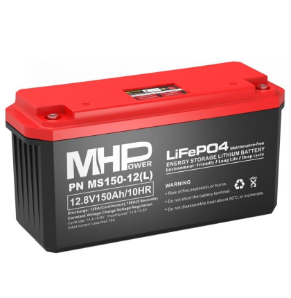 MHPower MS150-12(L) Lithium baterie LiFePO4 12V/150Ah, Terminál LC4 - M8