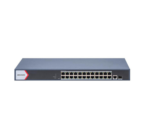 DS-3E1526P-EI/V2 26 portový switch - 24x PoE 30W 1Gbps + 1x uplink RJ-45 1Gbps + 1x uplink…