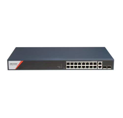 DS-3E1520HP-SI-16P2T2F 20 portový switch - 4x HiPoE 90W 1Gbps + 12x PoE 30W 1Gbps + 2x uplink RJ…