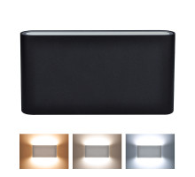 Solight LED venkovní nástěnné osvětlení Modena, 12W, 680lm, 120°, černá