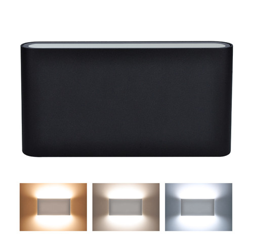 Solight LED venkovní nástěnné osvětlení Modena, 12W, 680lm, 120°, černá