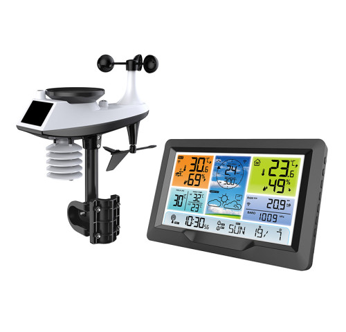 Solight profesionální meteostanice, přehledný a designový displej, tlak, teplota, vlhkost, srážky, hodnoty větru