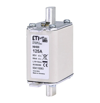 ETI nožová pojistka DC M00 gBat 125A 80V DC ETI nožová pojistka DC M00 gBat 125A 80V DC