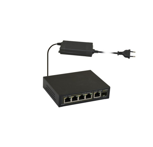 SFG64F1 6portový switch – 4x PoE 1Gbps + 1x uplink RJ45 1Gbps + 1x uplink SFP… SFG64F1 6portový switch – 4x PoE 1Gbps + 1x uplink RJ45 1Gbps + 1x uplink SFP…
