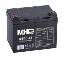 MHPower MS33-12 - POUŽITÉ z VÝSTAVY, olověný akumulátor AGM 12V/33Ah, Terminál L2 - 6,4