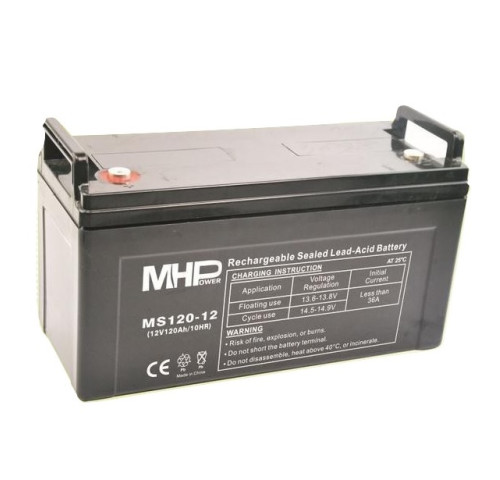 MHPower MS120-12 olověný akumulátor AGM 12V/120Ah, Terminál T2 - M8
