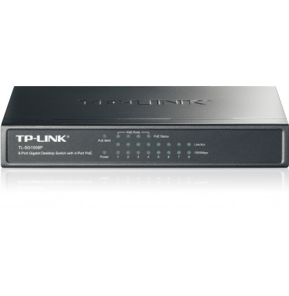 Switch TP-Link TL-SG1008P 8x GLAN, 4xPOE, 56W, kov