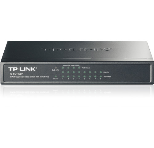 Switch TP-Link TL-SG1008P 8x GLAN, 4xPOE, 56W, kov Switch TP-Link TL-SG1008P 8x GLAN, 4xPOE, 56W, kov