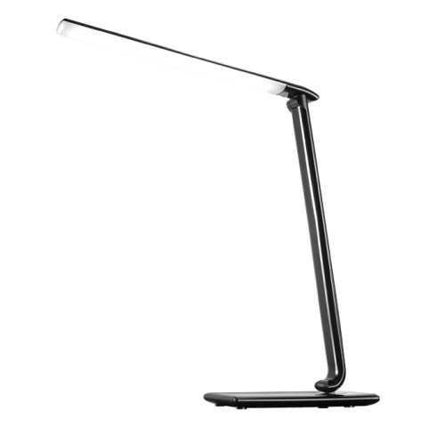 Solight LED stolní lampička stmívatelná, 12W, volba teploty světla, USB, černý lesk