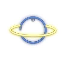Dekorativní LED neon Saturn modro žlutý